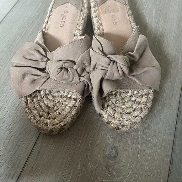 J/Slides 'Ritsy' Women's 10 Espadrille Suede Bow Slide Slip On Platform Sandal - Picture 10 of 11